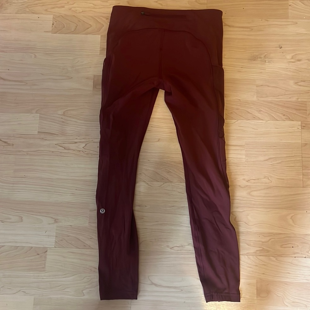 red lulu leggings